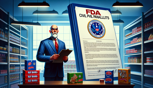 FDA（アメリカ食品医薬品局）がニコチンベイプElf Bar（EB Design）を販売した小売業者20社へ巨額の民事罰を請求