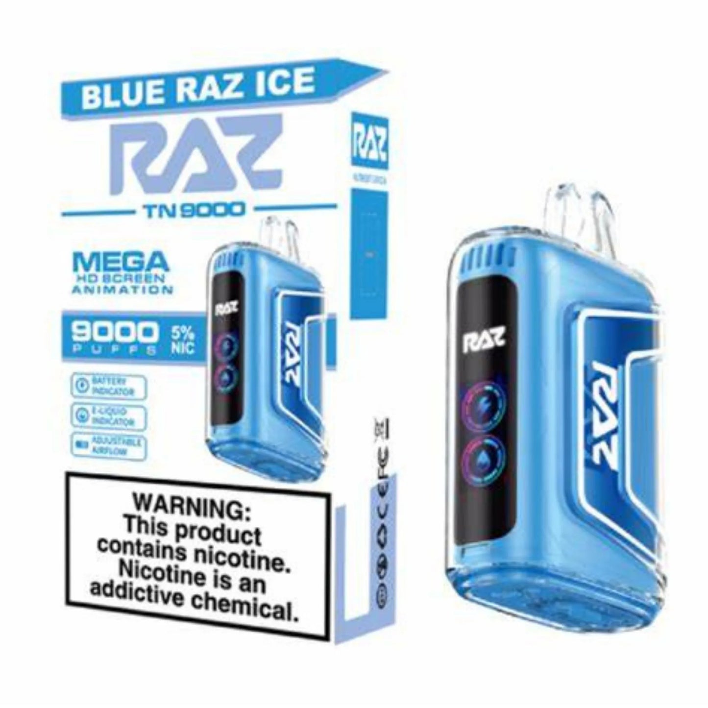 RAZ TN9000 BLUE RAZZ ICE味 (NICOTINE5%)