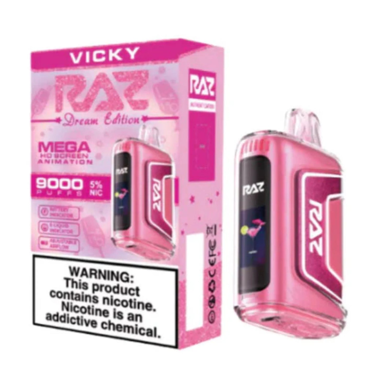RAZ TN9000 VICKY(PINK LEMONADE)味 (NICOTINE5%)