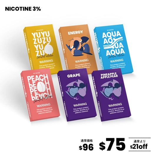 【スッキリ(甘さ控えめ)】POD6点セット（ニコチン3％）