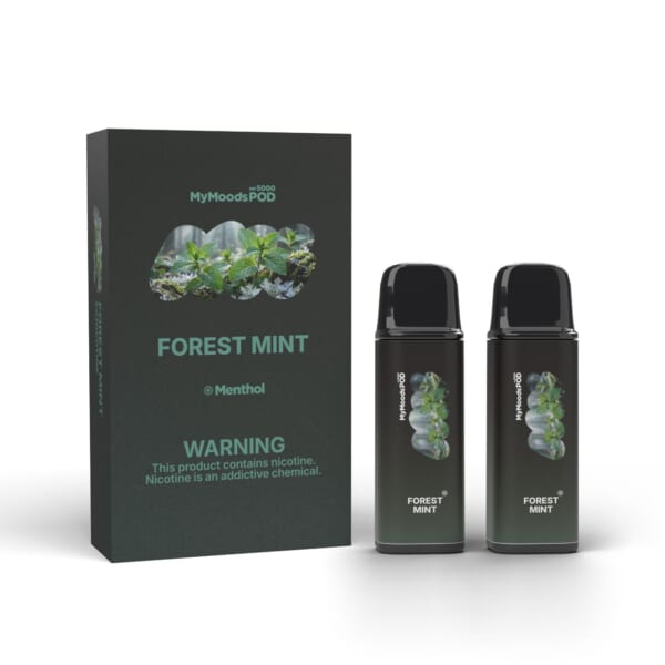 MyMoods POD FOREST MINT（ニコチン5%）箱と POD 2本