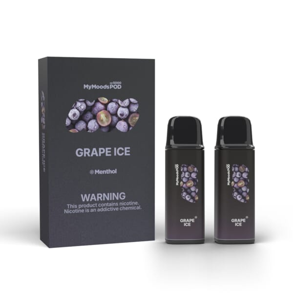 MyMoods POD GRAPE ICE（ニコチン5%）箱と POD 2本