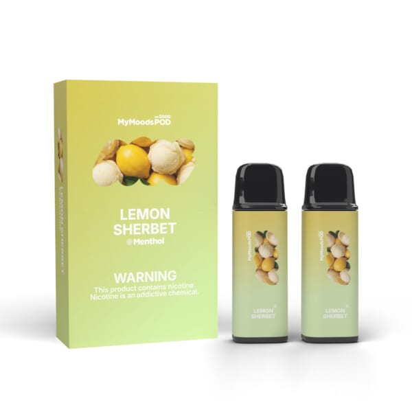 MyMoods POD LEMON SHERBET（ニコチン3%）箱と POD 2本