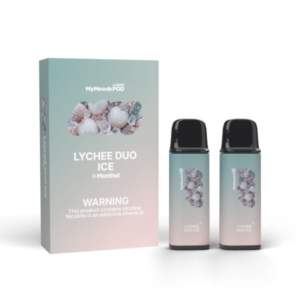 MyMoods POD LYCHEE DUO ICE（ニコチン3%）箱と POD 2本