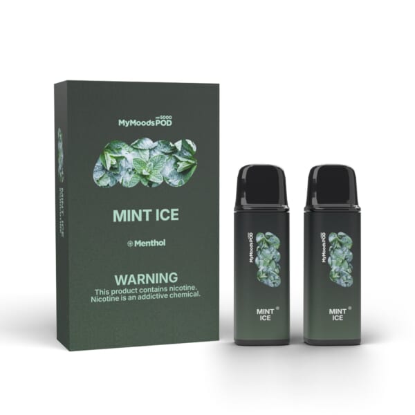 MyMoods POD MINT ICE（ニコチン5%）箱と POD 2本
