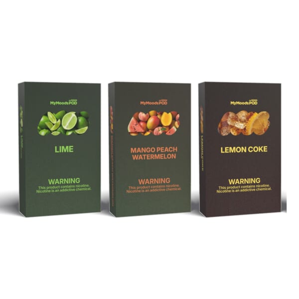 MyMoods POD 3箱（LIME・MANGO PEACH WATERMELON・LEMON COKE／ニコチン5%）