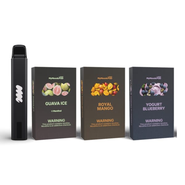 MyMoods PEN と POD 3箱（GUAVA ICE・ROYAL MANGO・YOGURT BLUEBERRY／ニコチン5%）