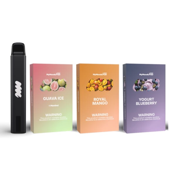 MyMoods PEN と POD 3箱（GUAVA ICE・ROYAL MANGO・YOGURT BLUEBERRY／ニコチン3%）