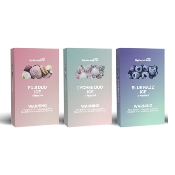 MyMoods POD 3箱（FUJI DUO ICE・LYCHEE DUO ICE・BLUE RAZZ ICE／ニコチン3%）