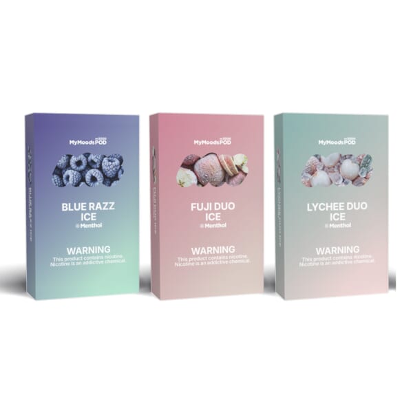 MyMoods POD 3箱（BLUE RAZZ ICE・FUJI DUO ICE・LYCHEE DUO ICE／ニコチン3%）